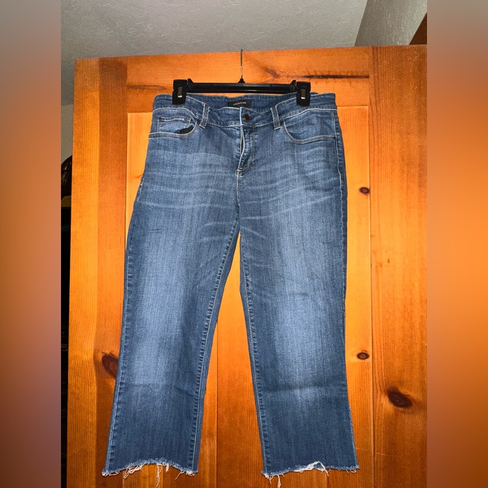 Ann Taylor Cropped Blue Jeans-worn once